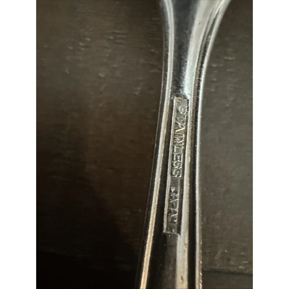 UNF2093 Vintage‎ Ice Tea Spoon Blue White Asian Theme Stainless Japan-3